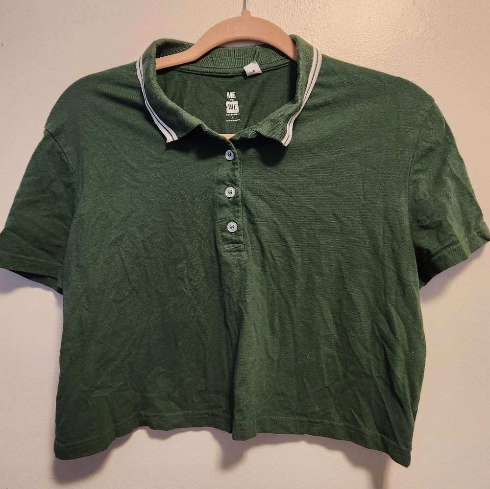 Green Collard Crop Top